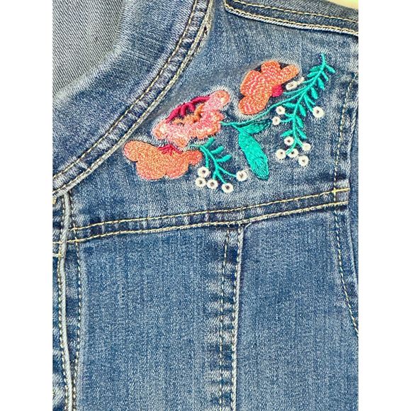 Women’s P.S. by Aéropostale, Embroidered Jean Jacket, 14 Blue - Picture 6 of 16